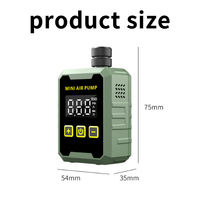 Pompe à vélo électrique portable mini 150 PSI avec manomètre numérique 7,4 V, faible bruit, lumière d'urgence, gonfleur de pneus en ABS vert
