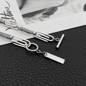 टाइटेनियम स्टील ज्यामितीय कंगन रेट्रो फैशन हाथ की अंगूठी पुरुषों और महिलाओं कागज क्लिप सरल व्यक्तित्व DMB 502 - Product Image 4