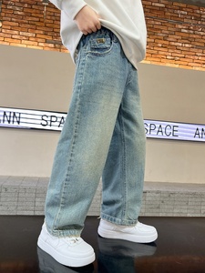 Pantalon <span class=keywords><strong>Cargo</strong></span> Décontracté Garçon OEM ODM Grandes Tailles Couleur Claire Coton Jean pour Printemps Automne Vêtements Chics pour Enfants - Product Image 3