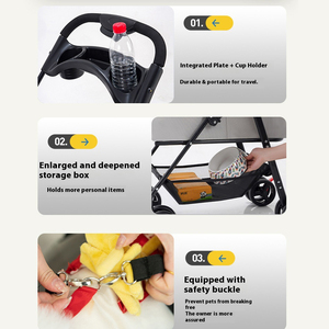 Passeggino pieghevole portatile di lusso staccabile con funzione regolabile <span class=keywords><strong>per</strong></span> animali domestici piccoli e medi - Product Image 6