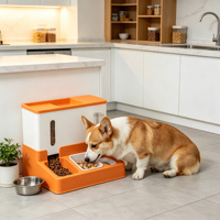 Distributeur automatique d'eau et de nourriture pour animaux de compagnie Kinghon, grande capacité, étanche, en plastique, pour chats et chiens - Design élégant et portable