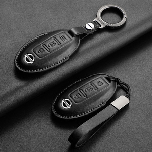 Housse de clé de voiture pliable en cuir véritable YFL, faite à la main, <span class=keywords><strong>pour</strong></span> <span class=keywords><strong>Nissan</strong></span> Sylphy Pathfinder Altima Murano X-Trail <span class=keywords><strong>Qashqai</strong></span> Bluebird 12/2000 - Product Image 1