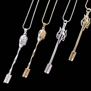 Collier vintage mini-cuillère en laiton avec pendentifs crânes d'animaux, bijoux unisexes style bohème gypsy tribal, colliers pendentifs cuillères - Product Image 4