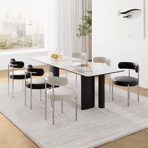 New Style Modern Luxury Fabric Dining Chairs for Bedroom Dining Room Furniture with Metal <b>Legs</b> dining <b>table</b> chair - Product Image 4