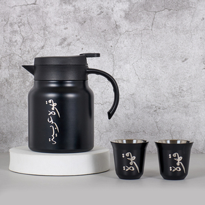Cafetera de acero inoxidable de doble pared de 1l y tazas de espresso de 80ml, juego de regalo, juego de termos de negocios, Arabia Saudita - Product Image 2