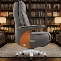 Chaise de bureau en cuir de luxe confortable Vente directe d'usine Chaise de bureau en cuir véritable avec dossier haut de gamme du PDG