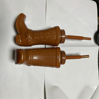 Gobelet en plastique brun de 11 oz en forme de botte, gobelet à slush avec paille et couvercle
