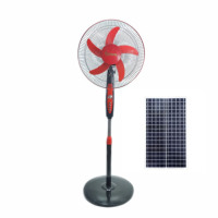 Kipas lantai 12V DC 16 inci, kipas berdiri energi surya dengan waktu dan adaptor