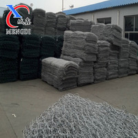 Paniers gabions en fil de fer galvanisé 60x80mm, grillage pour mur de soutènement en pierre, clôture de gabion, forme de trou hexagonal découpée et pliée