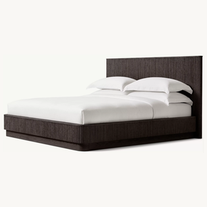 Cama de Plataforma de Roble Macizo de Alta Calidad, Moderna y Minimalista, Modelo Mulholland, Cama Suave con Panel, Extra Grande, Juego de Muebles de Dormitorio de Lujo, 10 Años de Garantía - Product Image 6