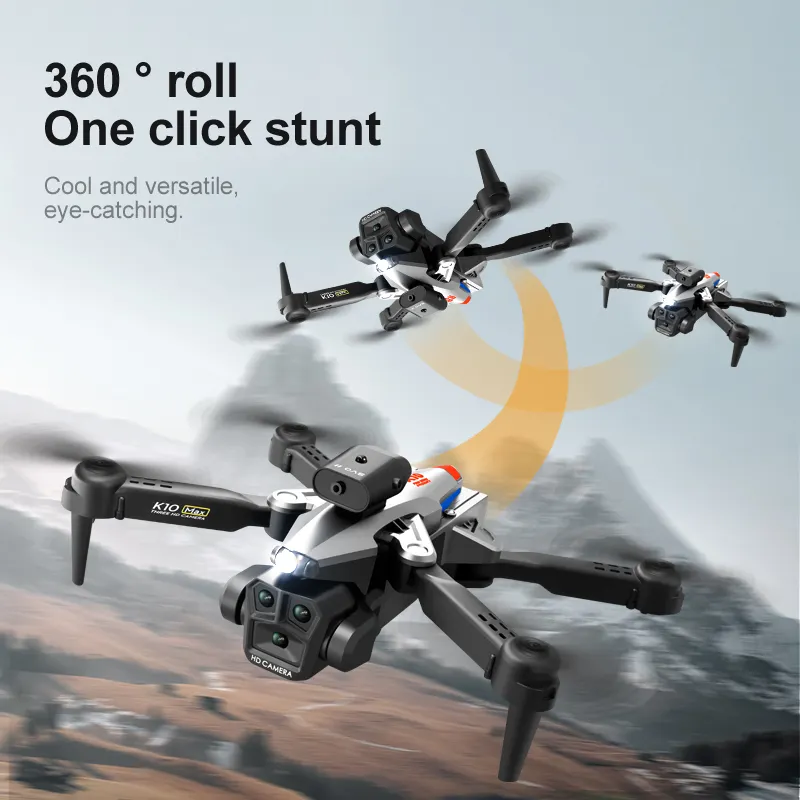 K10 Max Drone HD 3 kamera 4K, pesawat nirawak Visual penghenti rintangan profesional 5G WIFI Mini GPS dengan kamera FPV Quadcopte10
