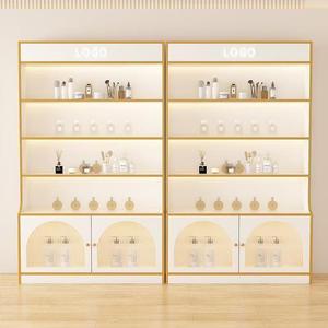 Vitrina expositora de cosméticos para salón de belleza, vitrina de uñas con puerta de vidrio para almacenamiento de productos de cuidado de la piel, estante multinivel. - Product Image 5