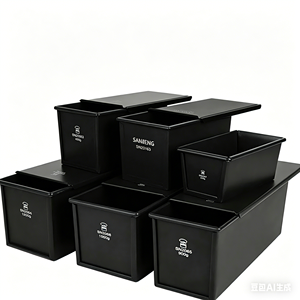 Moule à toast carré Saneng en alliage d'aluminium noir, faible teneur en sucre, 450g, boîte Tusi 250g, 900g, plats à soufflé antiadhésifs pour la cuisson domestique - Product Image 1