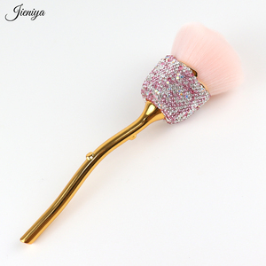 Fournisseur de produits pour <span class=keywords><strong>ongles</strong></span> en gros : Pinceau à <span class=keywords><strong>ongles</strong></span> en nylon à tête ronde style rose, outil de nettoyage pour nail art, pinceaux à poudre, pinceau dépoussiérant - Product Image 3