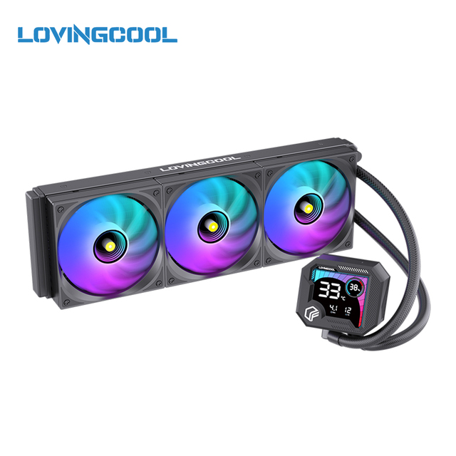 LOVINGCOOL Source Manufacturer Custom AIO CPU Liquid Cooler 240/360mm Radiator Digital Display OEM Logo Packaging AIO Wholesale