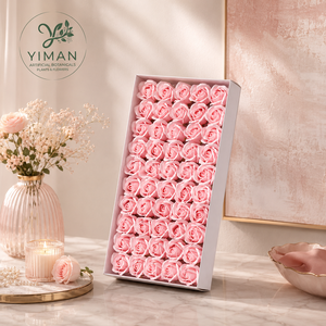 Fabbrica YM: <span class=keywords><strong>Rose</strong></span> <span class=keywords><strong>di</strong></span> <span class=keywords><strong>Sapone</strong></span> in Schiuma 6 CM, 50 Pezzi/Scatola, Fiori Artificiali Realistici per San Valentino e Decorazioni Matrimoniali - Product Image 1