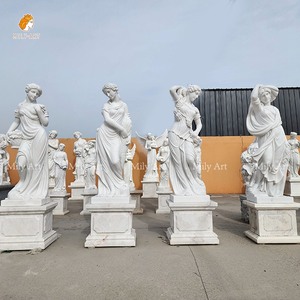 Marmo a grandezza naturale intagliato a mano greco quattro stagioni statue per giardino esterno - Product Image 6