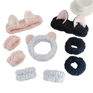 Juego de 3 Diademas y Muñequeras de Spa con Orejas de Animales, Diademas Suaves y Elásticas para Lavar la Cara, Cuidado de la Piel y Maquillaje para Niñas - Product Image 6