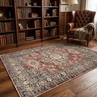 Tapis persan vintage antidérapant, lavable, résistant à l'usure, tapis de sol doux pour salon, chambre, entrée, décoration intérieure