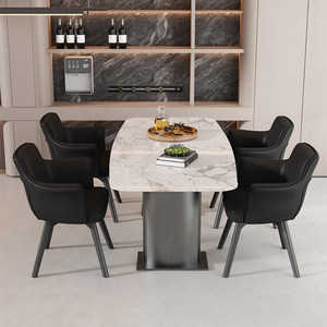 Silla de Comedor Giratoria de 360 Grados de Estilo Italiano Urbano Moderno, Tapicería de Cuero, Estructura de Acero, Muebles para el Hogar, Restaurante de Alta Gama - Product Image 4