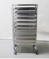 BAKEPRO Chariot de refroidissement professionnel pliable pour 10 plateaux, pour gâteaux et pains