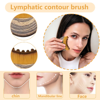 Outil de beauté portable Brosse sèche pour le visage Masseur de contour facial Sculpture de la mâchoire Brosse douce à poils doux pour le massage lymphatique du visage