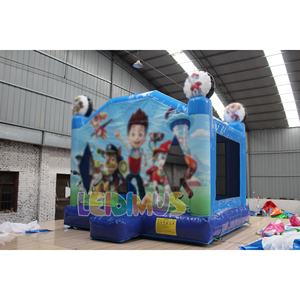 Commercio all'ingrosso blu zampa gonfiabile cane pattuglie <span class=keywords><strong>di</strong></span> rimbalzo casa buttafuori con cartone scivolo castello gonfiabile scivolo per bambini adulti - Product Image 1