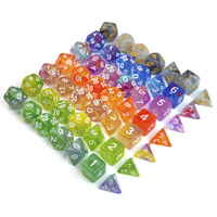 Paquet personnalisé de haute qualité translucide multicolore polyédrique RPG D20 jeu de dés en acrylique