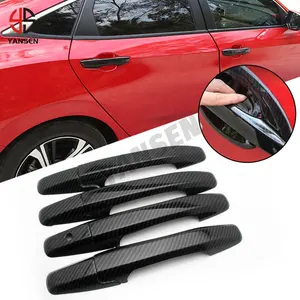Luxury ABS Carbon Fiber Door Handle Cover Trim For Honda Civic 2006-2011 8th Gen Body Kit