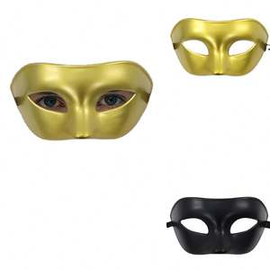 Gentleman Masquerade Prom Mulheres Homem Prata Sexy Festa Eye Mask Halloween Party Máscara Preta Metade do Rosto Adulto Máscara - Product Image 3