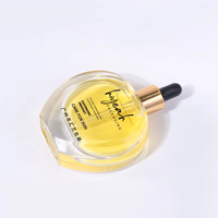 Flacon compte-gouttes en verre élégant personnalisé de 50 ml, design créatif, paroi épaisse, pour sérum de soin de la peau, huile essentielle, parfum, huile capillaire