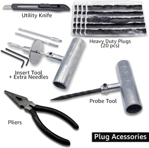 <span class=keywords><strong>Kit</strong></span> <span class=keywords><strong>de</strong></span> Reparación <span class=keywords><strong>de</strong></span> Pinchazos <span class=keywords><strong>de</strong></span> Neumáticos Sin Cámara, con Extractor <span class=keywords><strong>de</strong></span> Núcleo <span class=keywords><strong>de</strong></span> Acero Inoxidable y Herramientas Resistentes para Autos, Camionetas, Motocicletas y Autocaravanas - Product Image 5
