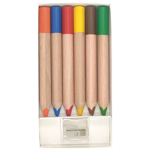 Lot de 6 crayons de couleur pour aquarelle de haute qualité 3 en 1, <span class=keywords><strong>taille</strong></span> jumbo, fournisseur d'art, <span class=keywords><strong>crayon</strong></span> de couleur avec <span class=keywords><strong>taille</strong></span>-<span class=keywords><strong>crayon</strong></span> et pinceaux gratuits - Product Image 1