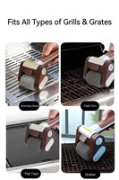 Brosse de nettoyage électrique rotative pour barbecue, rechargeable, en acier inoxydable 304 de qualité alimentaire, avec long manche en plastique, durable et multifonctionnelle