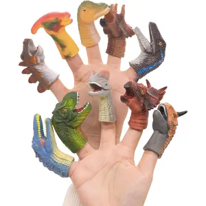 OEM weiche Vinyl-Mini-Fingerpuppe 3D-Dinosaurier-Kunststoff-Fingerpuppe Monster-Fingerpuppe