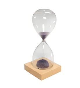 OEM Production Beech Wood Base Magnetic Colourful Sand <strong>Timer</strong> Hourglass - Product Image 1