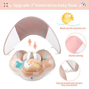 Gran oferta Swimbobo, infaltes para bebés, anillos rosas cómodos para nadar, entrenador de cintura inflable para niños, anillo de natación flotante para bebés con dosel - Product Image 6