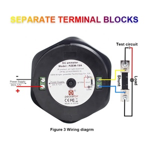 PZEM-019A voltmètre numérique DC Peacefair compteur de panneau <span class=keywords><strong>LCD</strong></span> rond 5V 12V 300V testeur de tension mesure le courant continu - Product Image 3