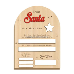 Tavola in <span class=keywords><strong>Legno</strong></span> per Lista dei Desideri Natalizi, Portafoto 'Caro Babbo Natale', Accessorio Fotografico Natalizio, Ricordo Personalizzato per Bambini - Product Image 2
