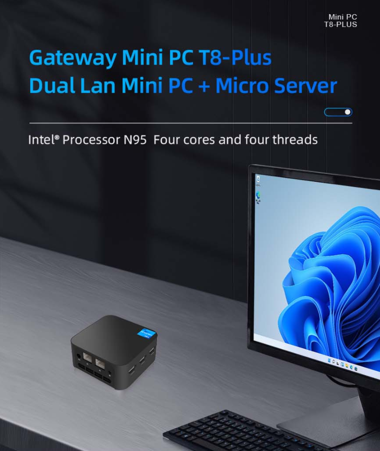 2023 T8 PRO Mini Pc with Alder Lake N95 CPU - Win11 Gaming
