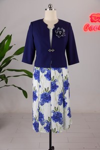 Ensemble robe et veste fleurie 2 pièces pour femmes grandes tailles, élégant, mi-long, imprimé, vêtements grande taille - Product Image 5