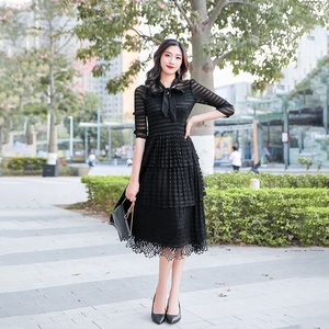 2020 nueva llegada venta al por mayor plisado Casual ropa Plus tamaño vestido de las mujeres - Product Image 5