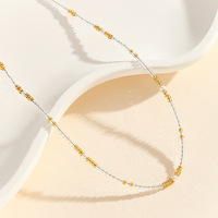 Collier vintage en acier inoxydable avec perles de cristal, étanche, style bohème, imitation perles, empilable, pour femme