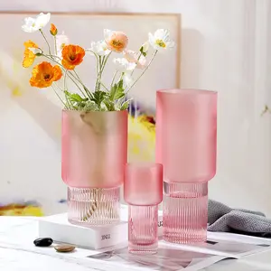 Vaso de vidro transparente, venda quente, moderno, nodic, flor, para decoração de mesa, casa