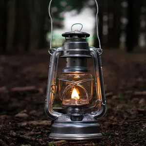 Retro Lantern Antique Oil Iron Candlestick Candle Holder Kerosene Lamps Antique Glass Kerosene Light