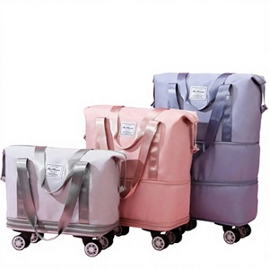 Travel Portable Large Capacity Detachable Universal <b>Wheel</b> Storage <b>Bag</b> Check-In <b>Bag</b> <b>with</b> <b>Wheel</b> Double Layer Carry-On <b>Bag</b> - Product Image 1