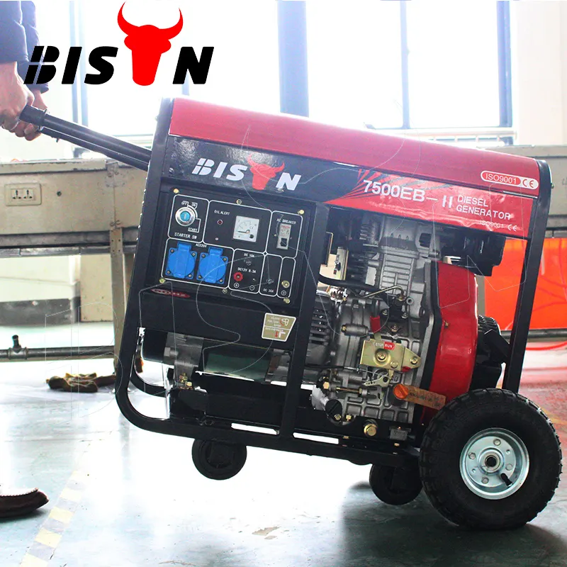 BISON (CINA) 6 Kw 6.5Kw Silenzioso Generatore di 6000 Watt 6500 Watt 6Kva 3 Fase Portatile Dc Generatori Diesel