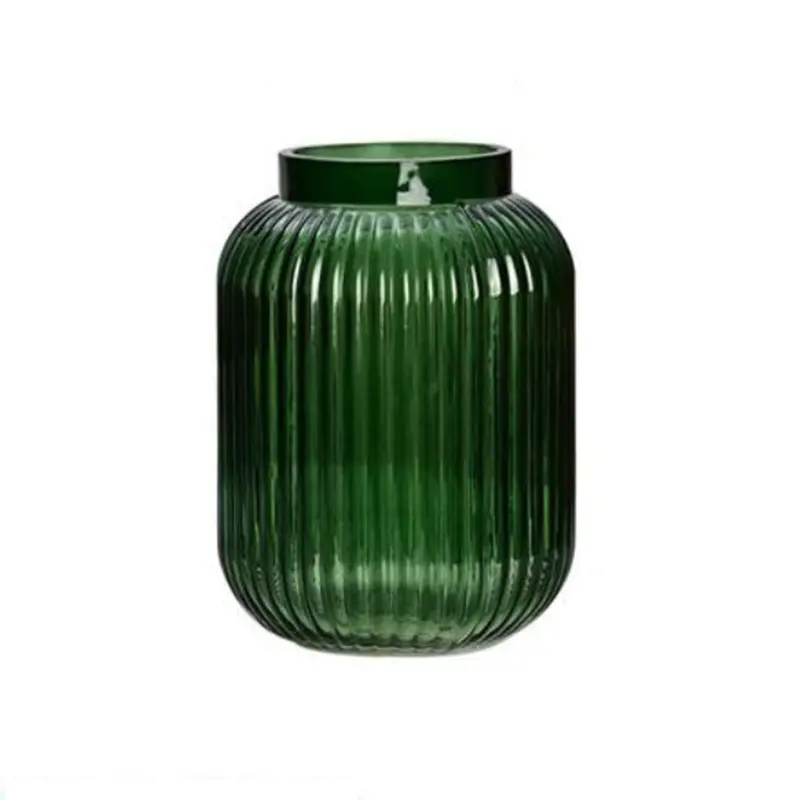 nordic luxury style oval shape vertical stripes glass vase for home decor vase for wedding and office