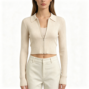 <span class=keywords><strong>Cardigan</strong></span> da Donna Laurence, Nuovo Design Personalizzato OEM & ODM, Alta Qualità, Zip, <span class=keywords><strong>Blu</strong></span>, Manica Lunga, Slim Fit, Vendita all'Ingrosso - Product Image 3
