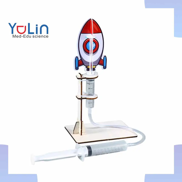 DIY Wooden Rocket Launcher Model Aerodynamics Early Childhood Education Physics Experiment Kit-Student Space Science Project